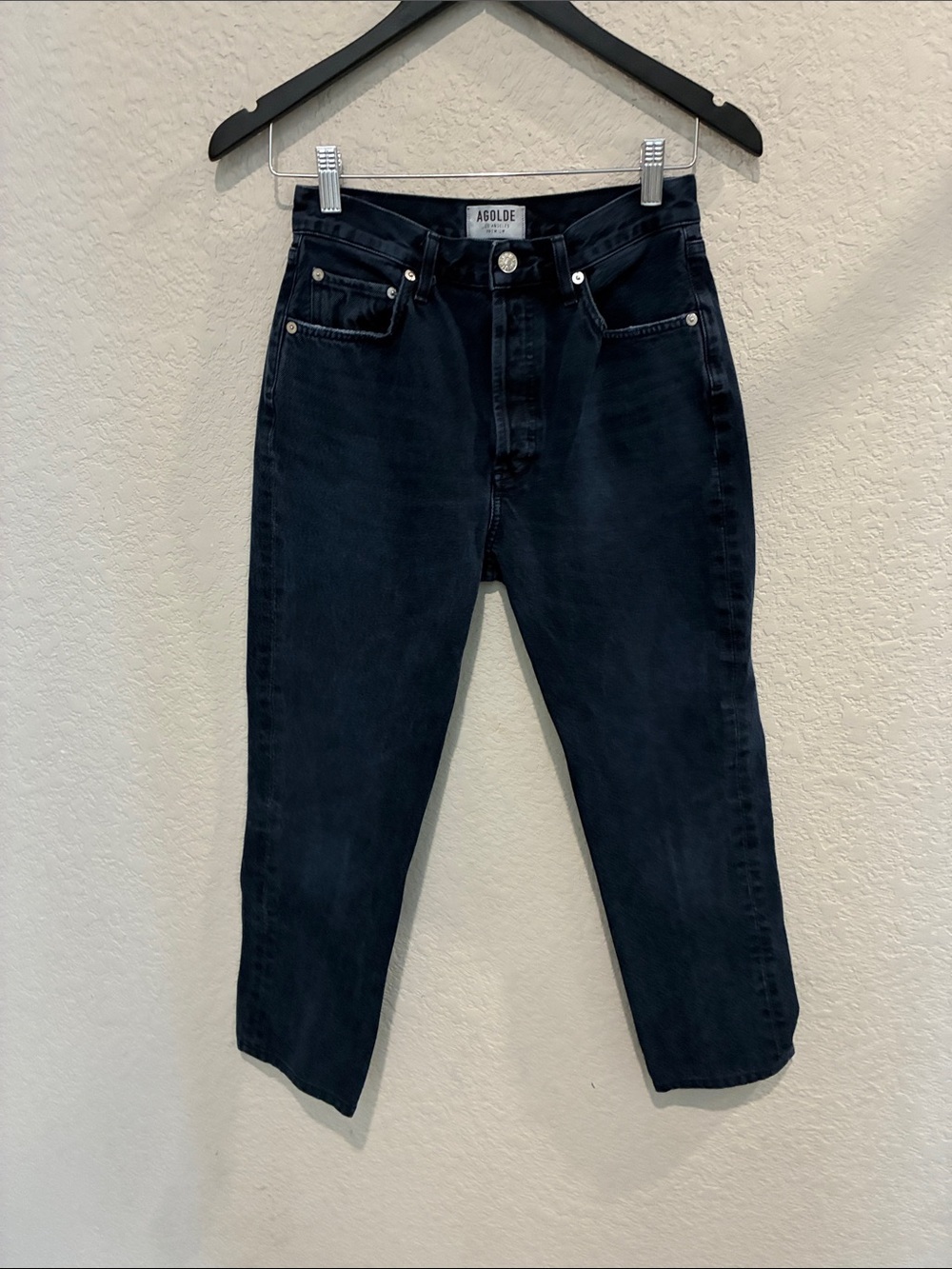 Agolde Men's Slim Straight Jeans in Black Wash